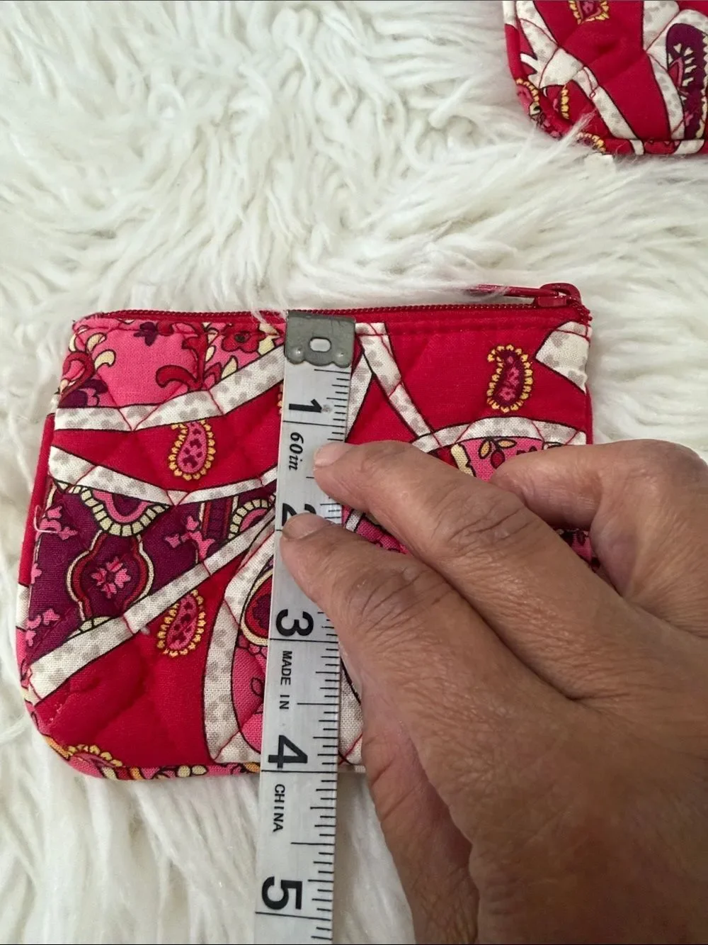 Vera Bradley Hot Pink Paisley Quilted Pouch Set